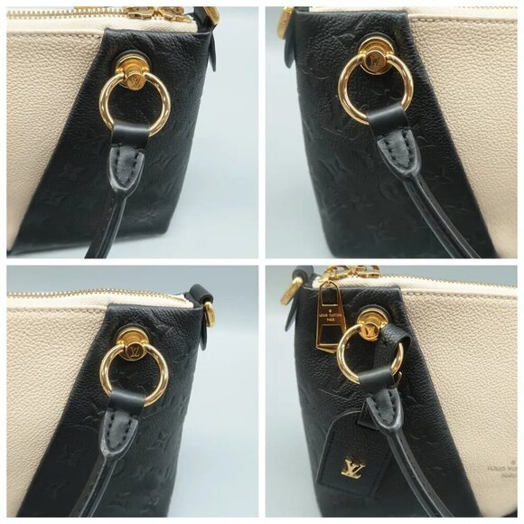 100% Authentic Louis Vuitton V Tote Black&White Leather Satchel 1496-61624 - Picture 7 of 12